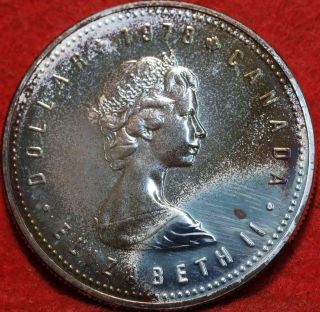 Uncirculated Toned 1978 Canada Silver Dollar Foreign Coin