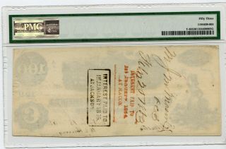 1862 - 63 PMG AU53 CSA T - 40 $100 with Interest Paid stamps 2