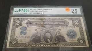 1899 2 Dollar Silver Certificate,  Pmg 25 Very Fine