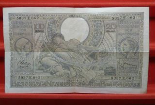 Belgium 100 Francs / 20 Belgas 1938 Large Note