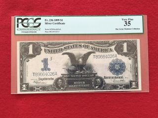 Fr - 236 1899 Series $1 Silver Certificate $1 " Black Eagle " Pcgs 35 Choice Vf
