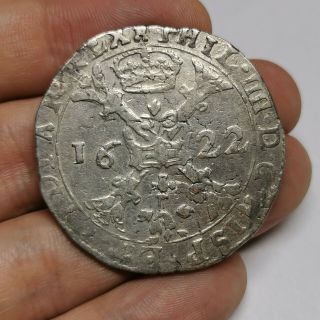 Spanish Netherlands Brabant Silver Patagon Coin 1622