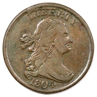 1804 C - 8 Draped Bust Half Cent Coin 1/2c