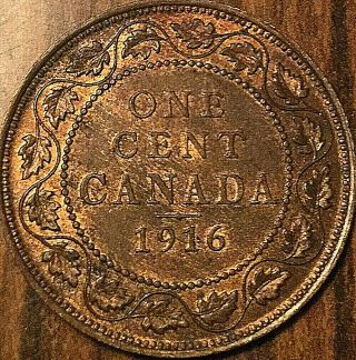 1916 Canada Large Cent Large 1 Cent Penny - Fantastic Example