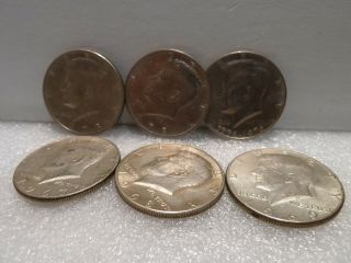 6 Kennedy Half Dollar Coins 1967 1968 1969,  2 1974 And 1 1976