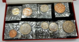 Great Britain,  1950,  9 Piece Proof Set W/ Red Box