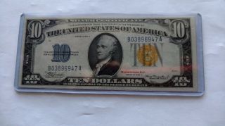 1934 - A North Africa $10 Dollar Bill Silver Certificate Yellow Seal Ww 11,