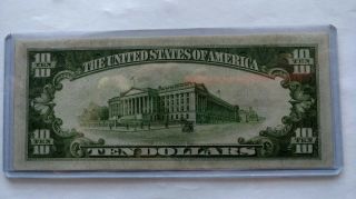 1934 - A NORTH AFRICA $10 DOLLAR BILL SILVER CERTIFICATE YELLOW SEAL WW 11, 9