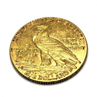2 1/2 Dollar Gold Indian Head Coin 1914 D Denver $2.  5 Quarter Eagle US 6