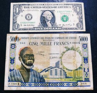West African States Senegal 5000 Francs 1961 Rare
