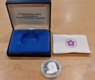 1974 American Bicentennial Commemorative Medal First Continental Congress Bin Fs