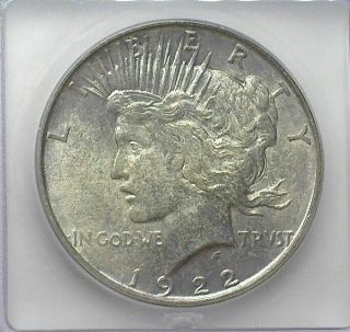 1922 - D Peace Silver Dollar Icg Ms63 Valued At $90