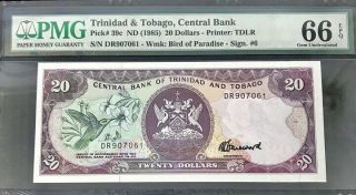 Trinidad & Tobago 20 Dollars Nd 1985 P 39 Gem Unc Pmg 66 Epq High