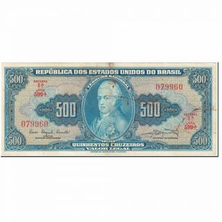 [ 604842] Banknote,  Brazil,  500 Cruzeiros,  1962,  Undated (1962),  Km:172b