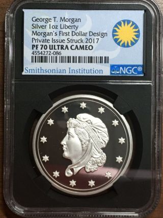 2017 George T Morgan 1 Oz Silver Liberty Ngc Pf70 1st Dollar Proof Coin Ultra C