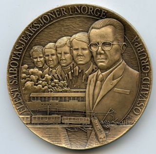 Norway Historical Bronze Medal Wwii Osvald Group Norwegian Sabotage Organization