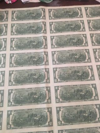 Sheet Of 32 1976 $2 Federal Reserve Notes RARER EB BLOCK 10