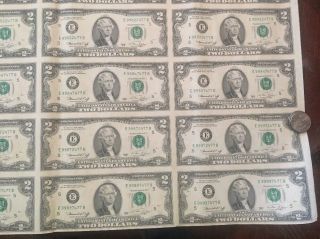 Sheet Of 32 1976 $2 Federal Reserve Notes RARER EB BLOCK 4