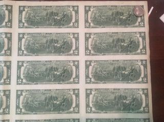 Sheet Of 32 1976 $2 Federal Reserve Notes RARER EB BLOCK 8