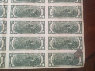 Sheet Of 32 1976 $2 Federal Reserve Notes RARER EB BLOCK 9