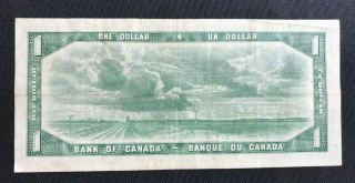 1954 Canadian $1 Dollar Bill - Beattie/Rasminsky - BC - 37bA - A/A (BB 1022) 2