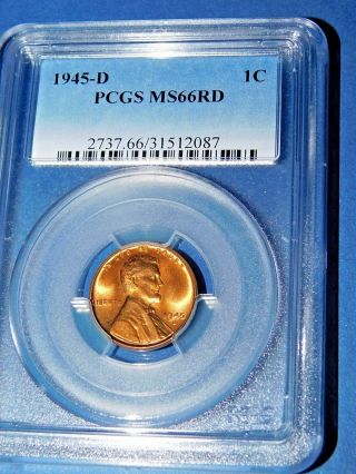 1945 - D 1c Rd Lincoln Cent - Pcgs Ms66rd - - 207 - 1