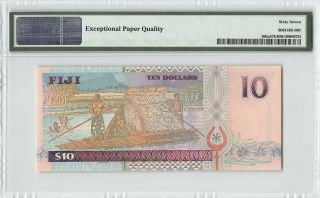 Fiji ND (2002) P - 106a PMG Gem UNC 67 EPQ 10 Dollars 2