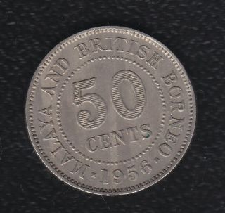 Malaya Britsh Borneo 50 Cents 1956