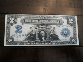 1899 $2 Silver Certificate Mid Grade Example - Turn Of The Century Banknote