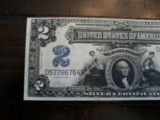 1899 $2 Silver Certificate MID GRADE EXAMPLE - TURN OF THE CENTURY BANKNOTE 2