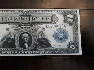 1899 $2 Silver Certificate MID GRADE EXAMPLE - TURN OF THE CENTURY BANKNOTE 3