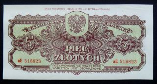 Poland,  5 Zlotych 1944,  Commemorative Edition From 1974,  Unc - - (us)