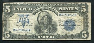 Fr.  277 1899 $5 Five Dollars “chief” Silver Certificate Currency Note