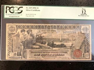 1896 $1 Educational Silver Certificate Pcgs Fine 12 Fr.  225 S1