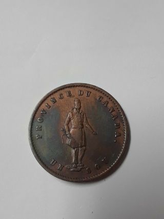 1852 Quebec Bank (half Penny) Token,  Province Du Canada In Very Fine.