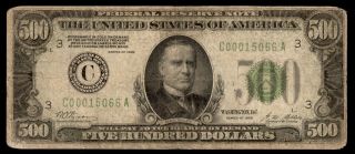 Fr 2200 - C 1928 $500 Frn Five Hundred Dollar Bill Philadelphia