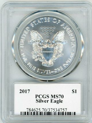 2017 $1 1 oz Silver Eagle MS70 PCGS Gary Whitley label POP 25 4