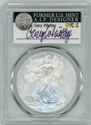 2009 $1 1 Oz Silver Eagle Ms70 Pcgs Gary Whitley Label Pop 25
