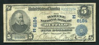 1902 $5 Db The Marine National Bank Of Buffalo,  Ny National Currency Ch.  6184