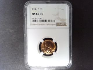 1940 - S Ngc Ms66rd Lincoln Penny Cent 1c Ms 66 Rd Red - 19 Available