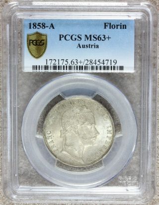 1858 - A Austria Florin Silver Coin - Pcgs Ms 63,  - Km 2219