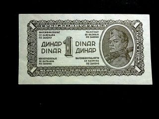 Yugoslavia 1944,  1 Dinar,  Unc,  Perfect Banknote