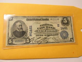 1902 $5 The National City Bank Of York,  York (date Back)