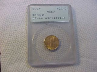 1926 Sesquicentennial Independence 2 1/2 Dollar Gold Pcgs Ms 63 Old Rattler Gem