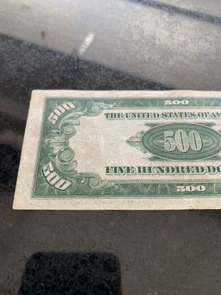 1934 Washington D.  C.  $500 Dollar Bill Federal Reserve Note Green Seal 4
