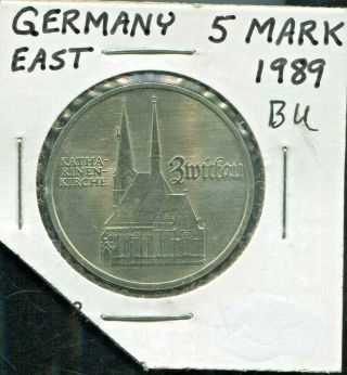 Gdr - Historical Katharinen Kirche In Zwickau 5 Mark,  1989 Km 129