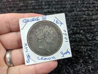 1819 Great Britain George Iii Lix Silver Crown - Km675 - 1060