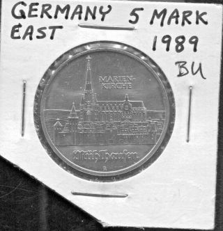 Gdr - Historical Marien Kirche In Mulhausen 5 Mark,  1989 Km 130