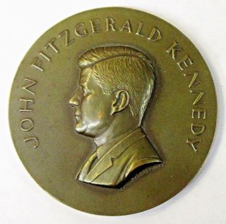 Jfk John F.  Kennedy 2.  75 " Diameter Bronze Medallion Medallic Art Co.