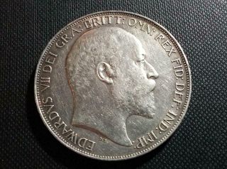 GREAT BRITAIN - 1902 Sterling silver 5 Shillings CROWN - old cleaning - VF - XF 2